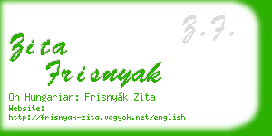zita frisnyak business card