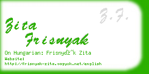 zita frisnyak business card